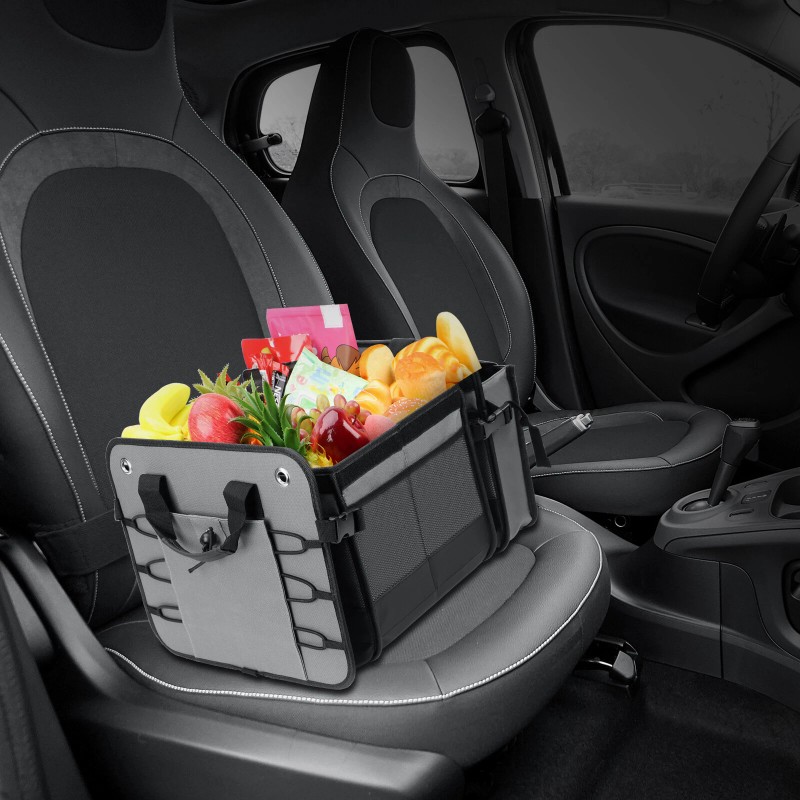 VEHITO Universal Gray Waterproof Car Trunk Storage Organizer &3compartments