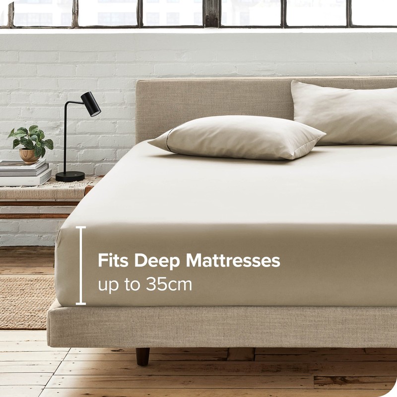 Bare Home Fitted Bottom Sheet King - Premium 1800 Ultra-Soft