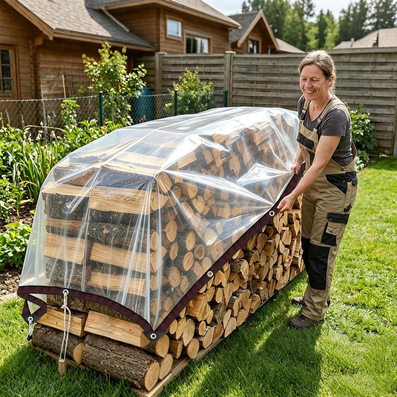 Clear Tarps Heavy Duty Waterproof 4x8ft Clear Vinyl Tarps with