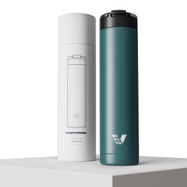 Ever Vessel Super Maxi Stainless Steel Water Bottle 36oz - Double wall vacuum insulated | Integrated carry handle | leak proof flip top lid | Lightweight & stylish - Teal Green