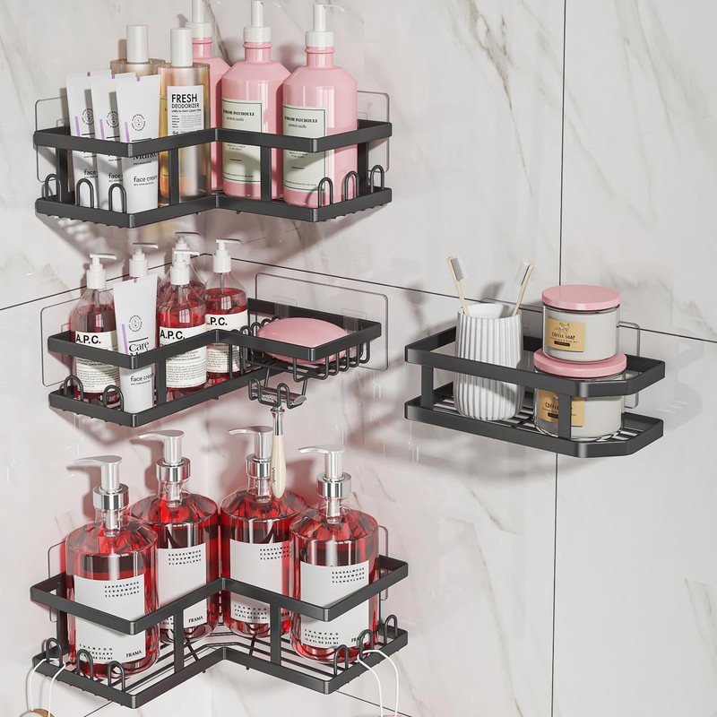 Youvip Shower Caddy Corner with Soap Holder, No Drilling Shower