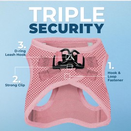 Voyager Step-in Air All Weather Mesh Harness and Reflective Dog 5 ft Leash Combo with Neoprene Handle, for Small, Medium and Large Breed Puppies by Best Pet Supplies - Set (Pink), XL