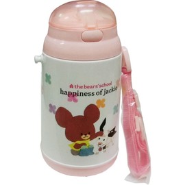 S17JSHP/Square, The Bears School, Cold Insulated, Straw Hopper, 13.5 fl oz (400 ml), Character, Water Bottle, Bento Box, Lunch, Excursion, Kitchen, Gift, Present
