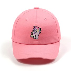 Julerwoo - Gorra de béisbol de unicornio para niñas, de algodón rosa, para 2 a 12 años, Unicornio rosa, 2-12 Years