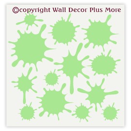 Paint Splatter Decal Set - Key Lime Green Paint Splash Stickers - Removable Paint Splatter Stickers - Wall Decals Peel and Stick Kids -Daycare Decor Art Classroom Decor Kids Bathroom Sets - 13pc