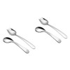 Healvian 2sets Small Stainless Steel Spoons Set Angled Eating Utensils