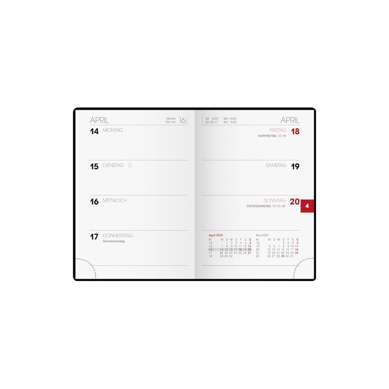 BRUNNEN Pocket Diary Model 713 (2025), 2 Pages = 1