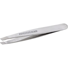 Mini Pinza de cejas para viajes de Tweezerman, obliqua Clásica - Pinzas de para Depilación, de Acero Inoxidable