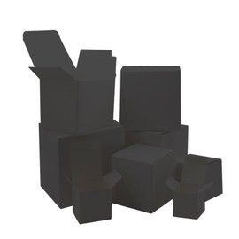 JoyHuaTrade 8 PCS Nesting Gift Boxes Assorted Size (1.2'' - 4'') Prank Surprise Black Square Box Funny Gag Supplies for Christmas Birthday Wedding Packaging Presents or Decoration