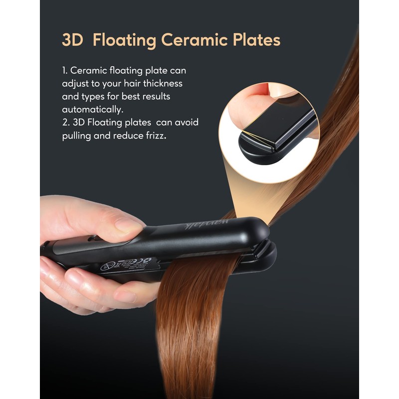 Wavytalk Mini Flat Iron 0.7 Inch Ceramic Mini Hair Straightener,