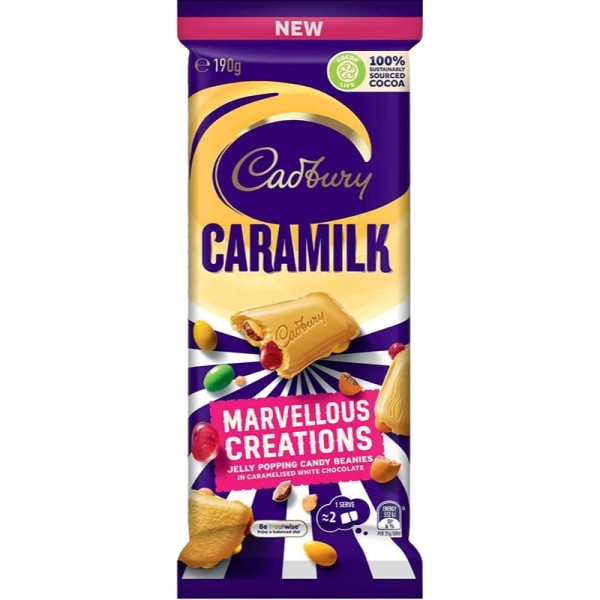 Cadbury Bulk Cadbury Marvellous Creations Caramilk Block 190g ($5.99 each x 12)