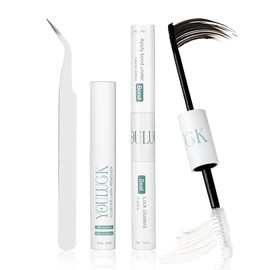 YOULUCK 5D Lash Clusters Individual Lash Extensions Layered Fluffy Eyelashes Waterproof and Windproof Long-Lasting Lashes with Ultra-Thin Band Makeup For Girls Beginner Friendly:_Bond Seal & Remover & Tweezers (Black Glue)