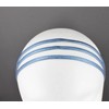 Blue thin skinny triple 3-strand faux leather headband hair band