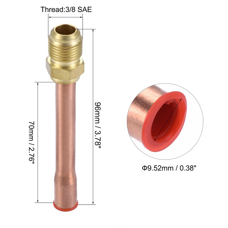 uxcell Brass Pipe Fitting, 3/8 SAE Flare Connector Male Thread