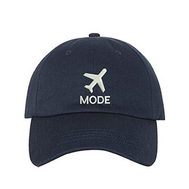 Prfcto Lifestyle Airplane Mode Baseball Cap - Vacation Dad Hat - Traveling Hats (Navy)