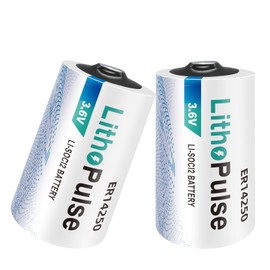 LithoPulse 2 Pack ER14250 1/2AA 3.6V Lithium Battery 1200mAh for Water Electricity Gas Meter PLC Facility Equipment Spare Battery Li-SOCL₂ Non-Rechargeable LS14250 ER14250Battery