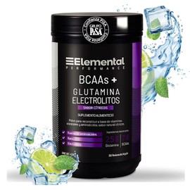 ELEMENTAL BCAA  Glutamina, Electrolitros, Hechos por PiSA, Aminocidos, Vitaminas, Minerales, Complejo B, 30 Porciones, Entrenamiento, Sabor a Ctricos 