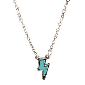 FUTIMELY Lightning Necklace Western for Women Jewelry Classic Turquoise Vintage Boho Lightning Pendant Necklace for Downtown Gift