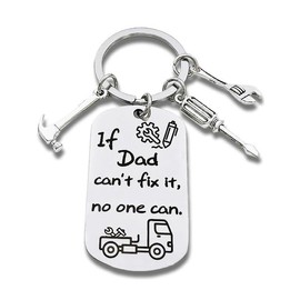 ZYSSXNDM Fathers Keychain, Dad Keychain From Daughter, Son, Wife For Valentine, Christmas, Birthday Gift For Dad From Kids-If Dad Can’t Fix It, No One Can