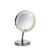 Kela 21496 Standspiegel, 1-/3-fach Vergrößerung, mit Beleuchtung, Ø 15cm, Metall,