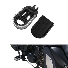 Xitomer Stainless + Rubber Motorbike Bike Foot Pegs, Fit for GROM MSX125 VFR800 X Crossrunner CB500X CB300R CB650F CB500F NC750X NC750S, Motorbike Footrest Wide Fat Foot Pegs Footpeg Footrest