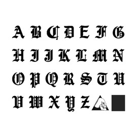 WEEKINK Old English Gothic Alphabet Letter Temporary Tattoos – Realistic Name & Word Fake Tattoo for Finger, Wrist & Neck, Long Lasting Semi-Permanent Tattoos for Men & Women