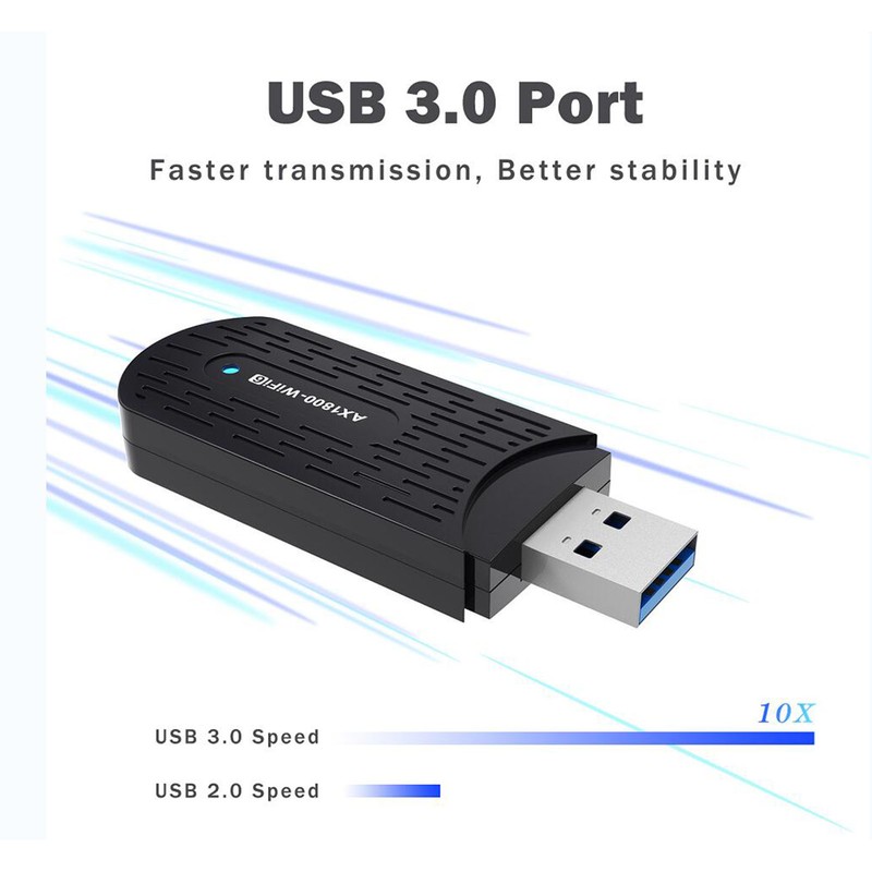 USB WiFi Adapter USB3.0 AX1800Mbps 2.4GHz 5Ghz High Gain Antenna