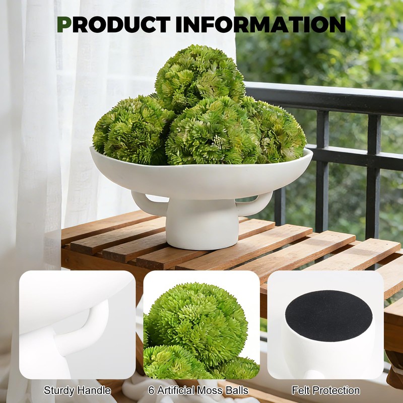 ehuoyan Moss Bowl 6 Moss Balls Decorative Dining Table Centerpiece