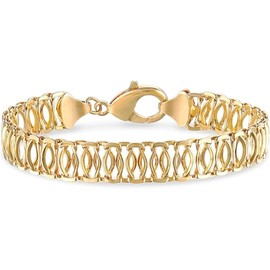 EnweiBingshi 18K Gold Plated Braided Rope Bracelet for Women, 7.5 Inches/Red-Send Gift Box