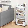 yeavs 5-Tier Mobile Bookshelf, Rolling Bookcase Book Storage Rack, Movable