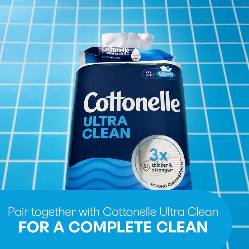 Cottonelle Ultra Clean Toilet Paper with Active CleaningRipples Texture, Strong