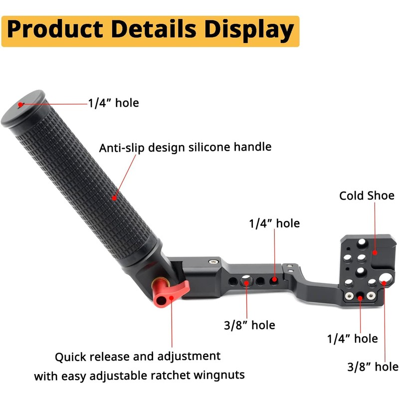 Handle for Ronin-S/Ronin-SC Stabilizer, Aluminium Alloy Metal Foldable Handle Sling