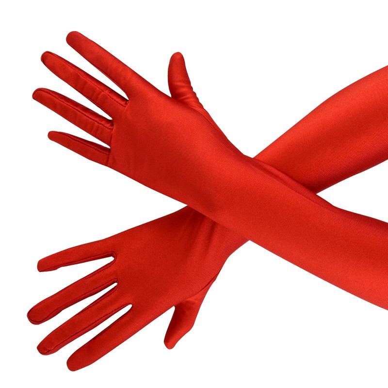Wobe Long Opera Party 20s Satin Gloves Stretchy Adult Size