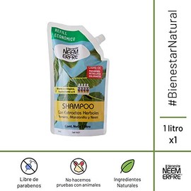 Shampoo Natural Herbal Limpieza Profunda de Romero Manzanilla Neem-Vegano Biodegradable-Sin quimicos Parabenos Petrolatos-Para toda la familia bienest