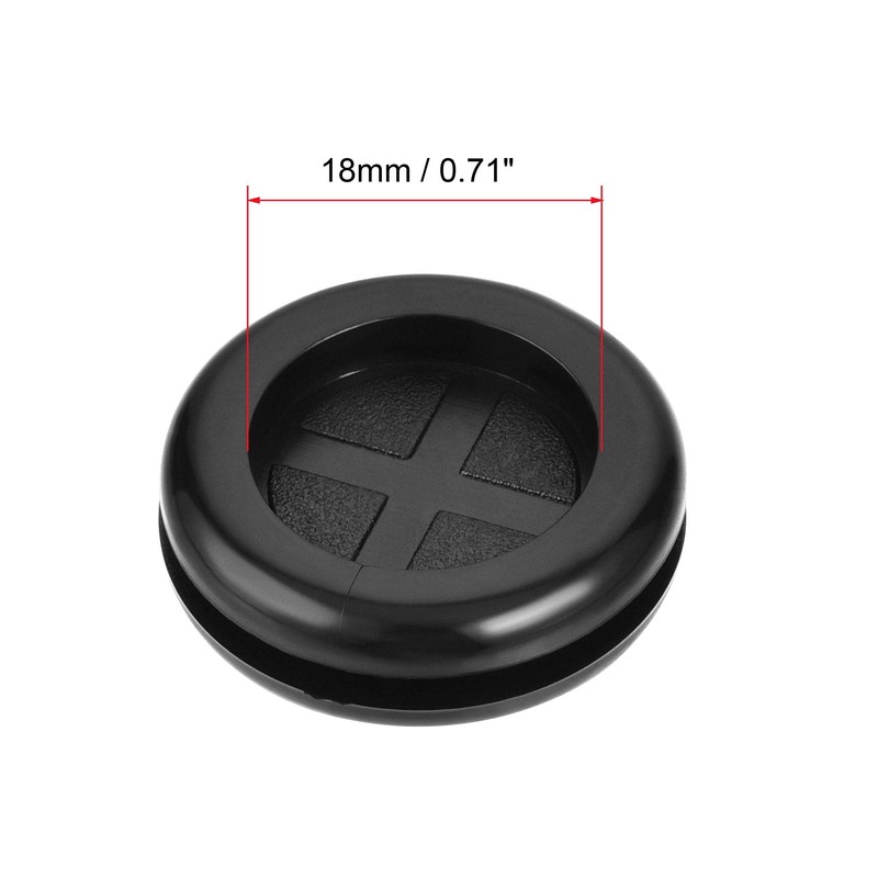 sourcing map Pack of 4 Rubber Grommets Round Double Sided