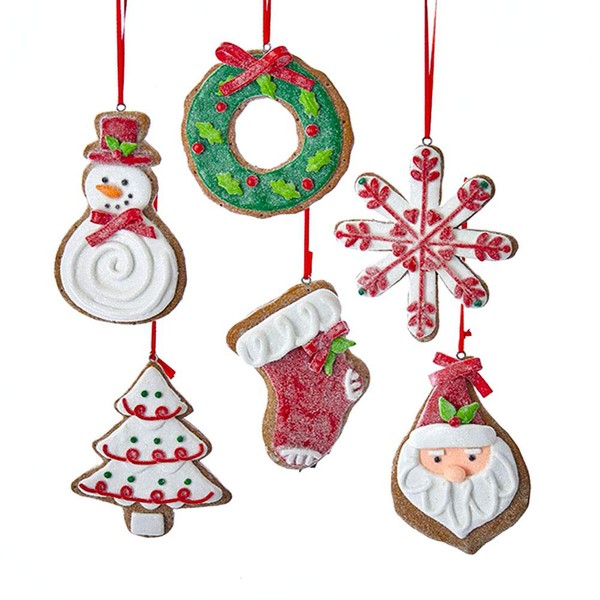 The Bridge Collection Claydough Gingerbread Ornaments, Set of 6 Assorted