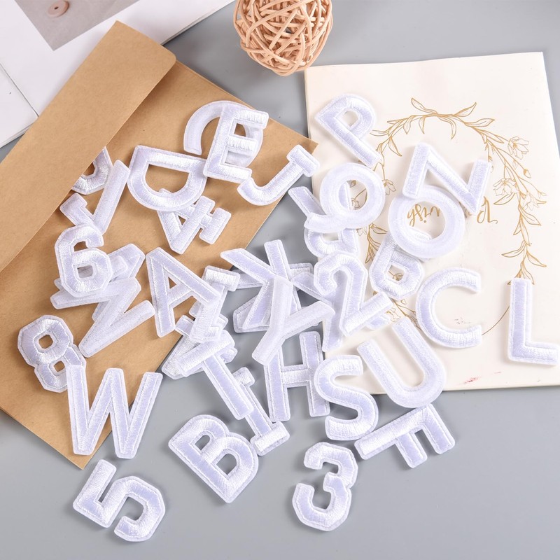 72Pcs Iron On Letters and numbersIron On Letter Patches A-Z,Numbers