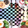 Preboun 6 Pcs Plastic Checkered Table Runner 14 x 108