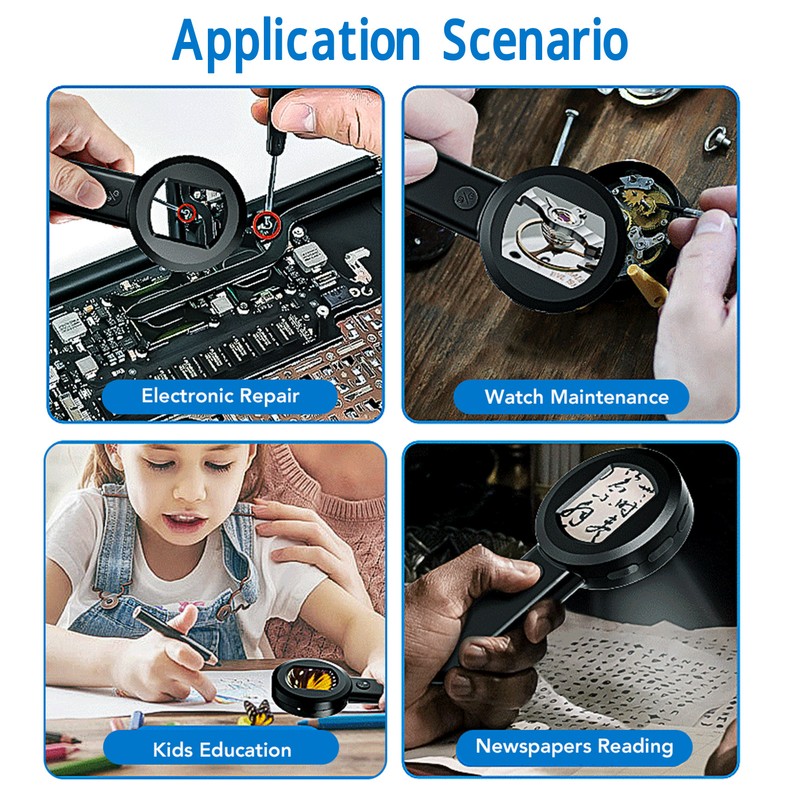 Handheld Microscope with 8 LED Lights 2 Inch IPS Screen