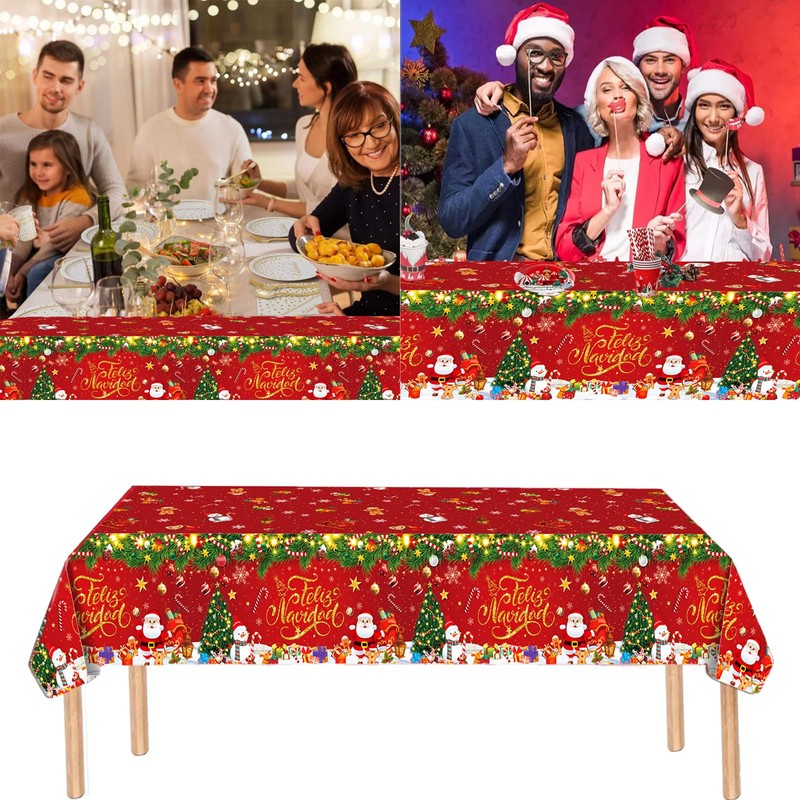 1 Pcs Christmas Tablecloth Christmas Table Cloth ， Xmas Table