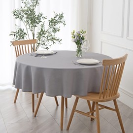 Maxmill - Mantel redondo con textura, a prueba de derrames, sin arrugas, suave, jacquard, para mesa circular, comedor, bufetes, banquetes, fiestas, festividades, cenas, 178 cm, color gris claro