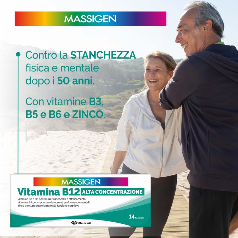 Massigen - Vitamina B12 Alta Concentrazione, Integratore Alimentare con Zinco
