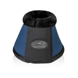Equinate Furlyn Bell Boots with Synthetic Lambskin, L, Navy, Robust and Shock-Absorbing Neoprene Jumping Bells, Hoof Protection for Training and Tournaments, Set of 2