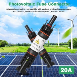 Eatbuy 20A Solar Fuse Holder Connector IP67 Waterproof 1000V in-line Solar Fuse Holder 20A Male and Female Connector Waterproof in-Line Solar Fuse Holder