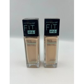 Maybelline New York 2PACK Maybelline Fit Me Foundation Matte + Poreless Shade 102 Fair Porcelain 1oz