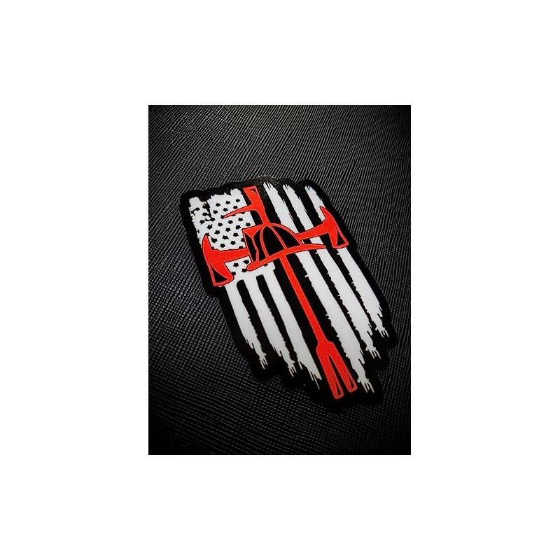 American Flag Axe Halligan Helmet Cross Firefighter Fireman Fire Maltese
