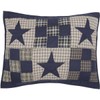 VHC Brands Primitive Bedding Blue Ninepatch Sham, Standard, Navy