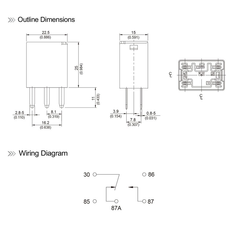 (Pack of 2) 301-1C-C-D1 U05 12VDC 35A Automotive Power Relay