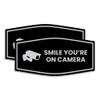 Fancy Smile You're On Camera Sign (Black/Silver) - Small (2