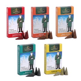 Crottendorfer Incense Cones Pack of 5 x 24 Pieces, Sandalwood, Forest Honey, Forest Moss, Cinnamon Apple, Winter Orange